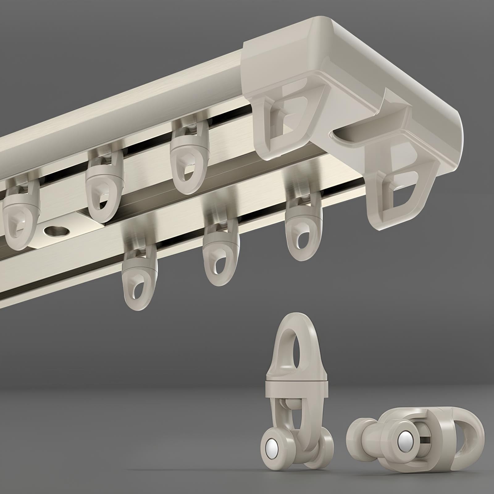 Tringle a rideaux rails de rideau double pour plafond champagne 3m60