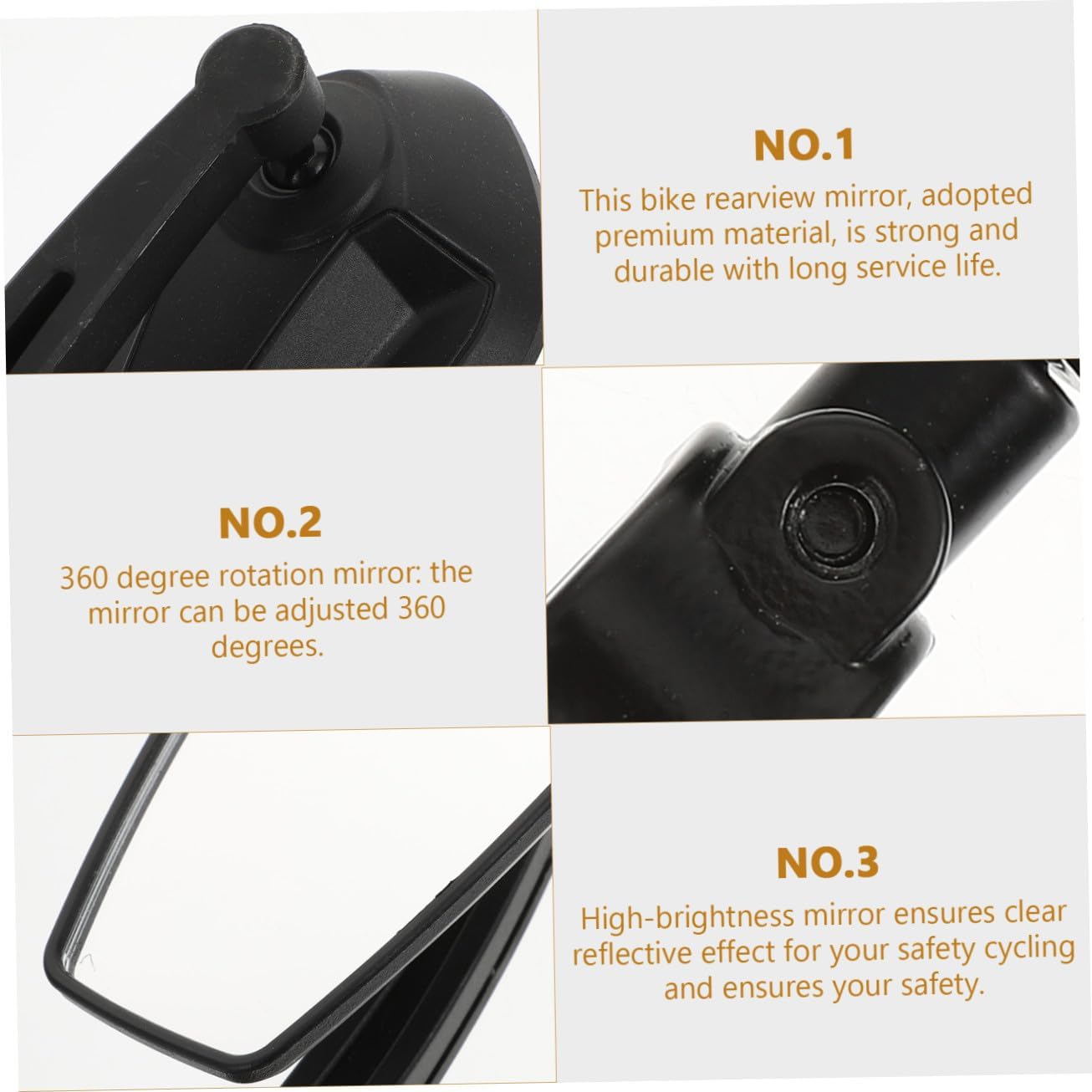 Handlebar Mirror Bicycle Rearview Mirror Light Weight Easy Installation for Bike Accessories