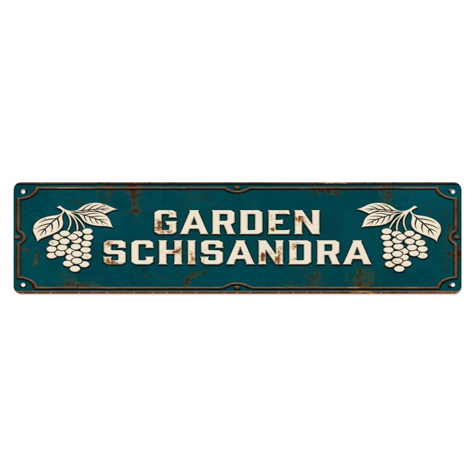 GARDEN SCHISANDRA Vintage Berry Rustic Farmhouse Metal Tin Sign