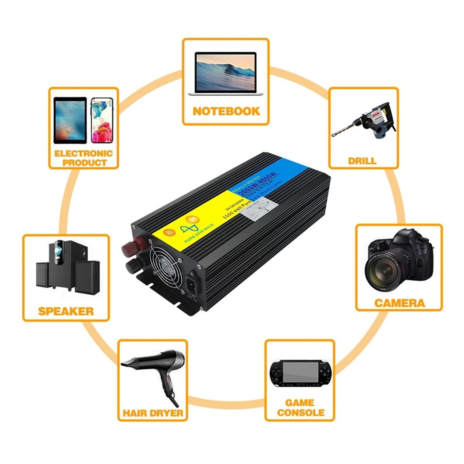 Alimentatore Di Continuità 2000W/4000W Caricatore Inverter A Onda Sinusoidale Pura UPS DC 12V A Display LED CA Alta Efficienza E Praticità(24V)