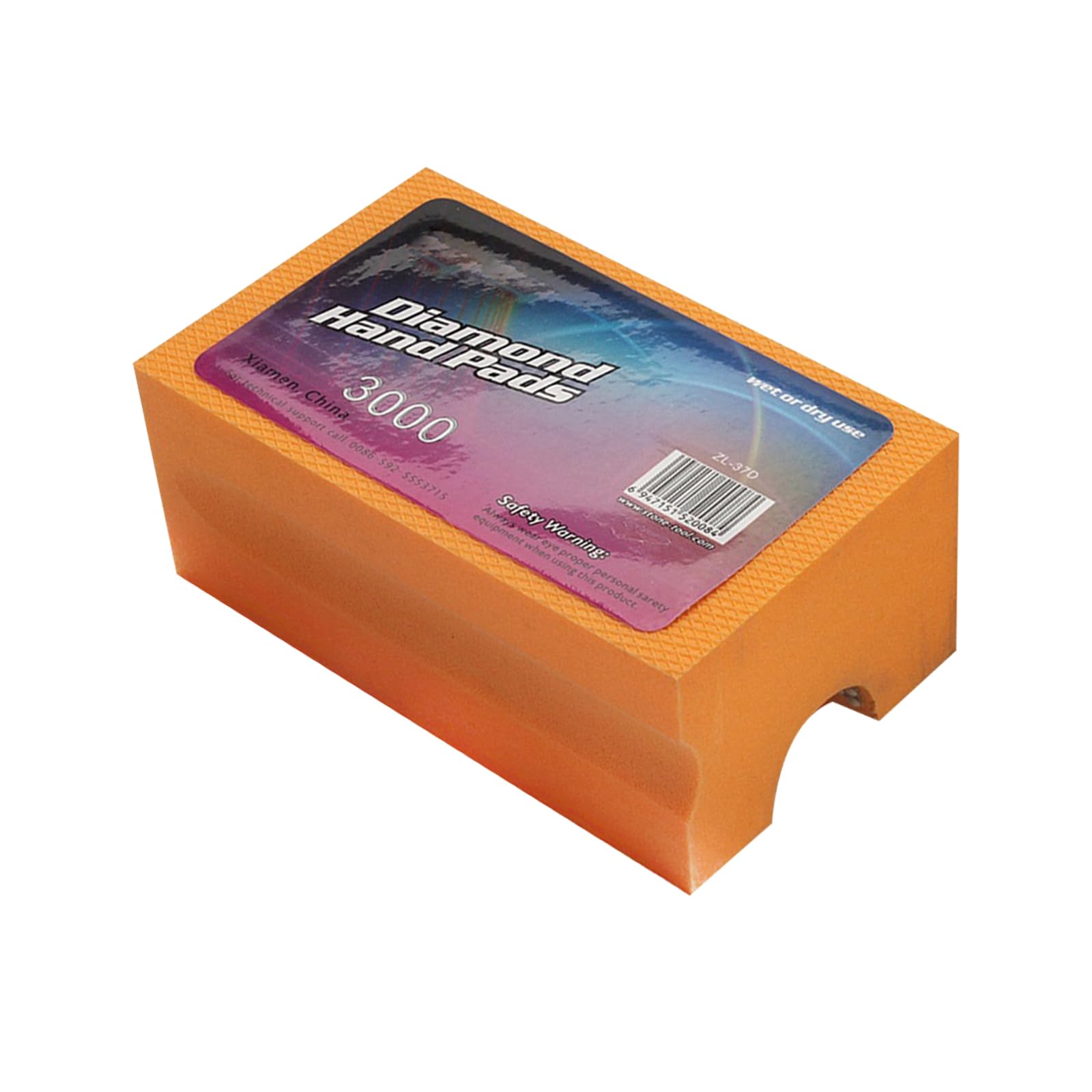 Unifizz Diamond Sanding Blocks Orange V20 Polishing Grinding Hand Pads Block for Granite Marble Glass Stone 3000 Grit