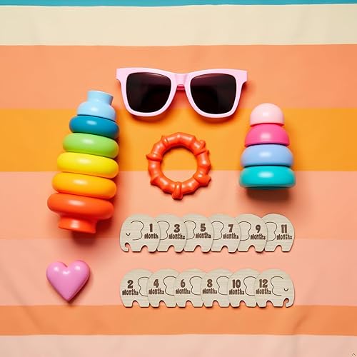 Miniatura 4 de Kate & Milo Accesorios de hito de madera, discos de fotos mensuales para bebés, fotos de recuerdo de recién nacidos, regalo de padres nuevos y