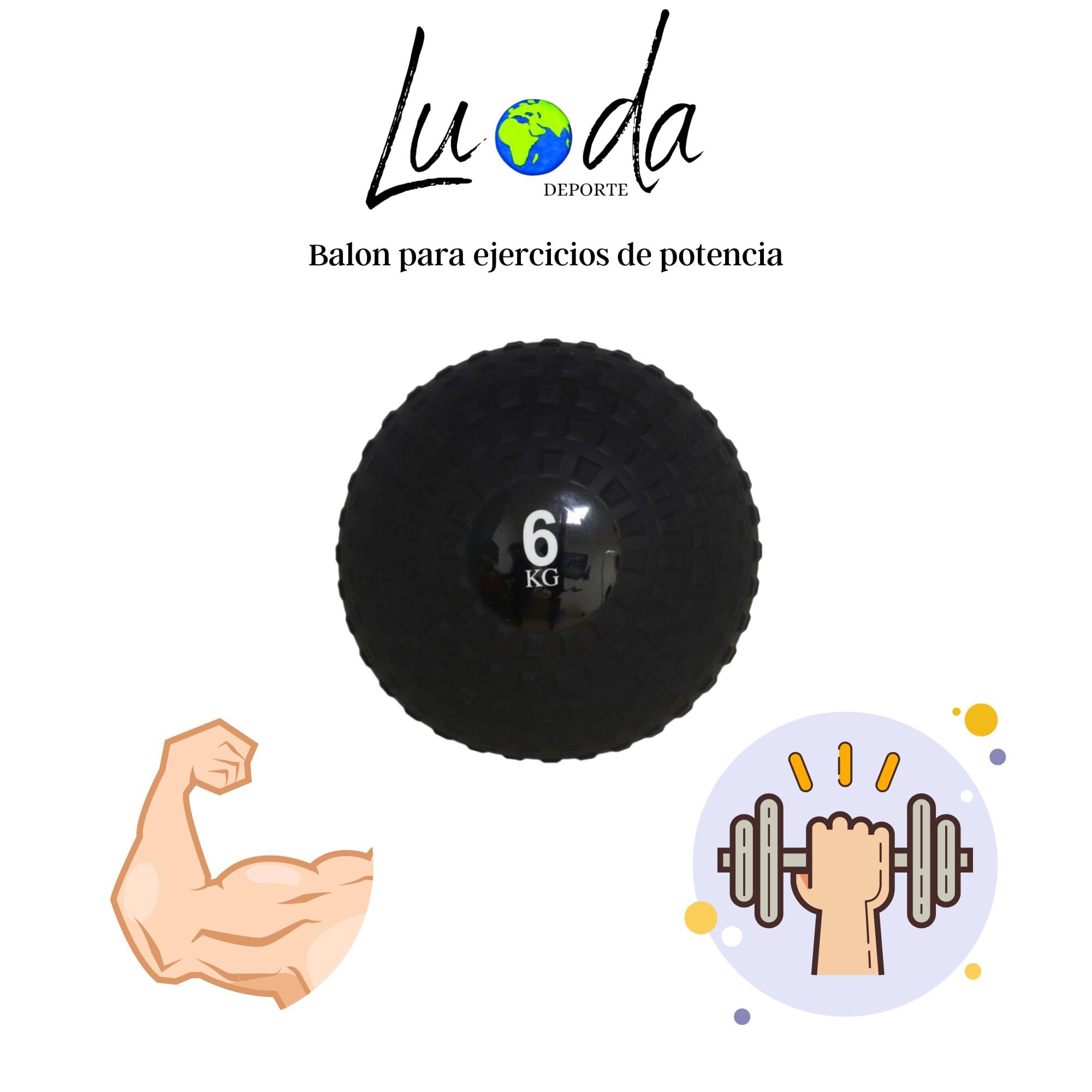 Pallone Medicinale Nero - Attrezzatura da Allenamento Versatile - Potenzia le tue routine con questa palla medica - Pallone antiscivolo per sollevamento