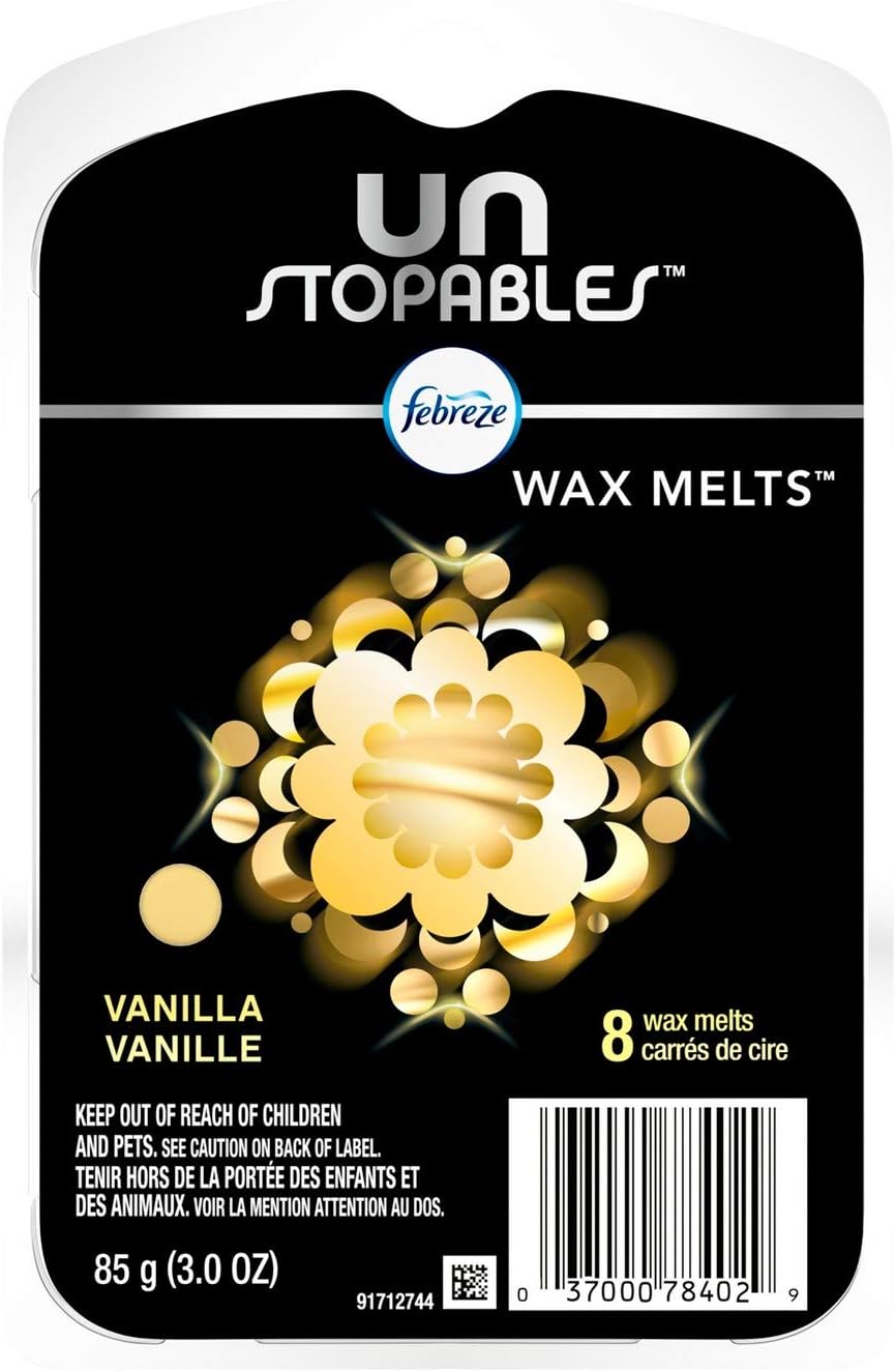 Febreze Vanilla Scented Unstopables Wax Melts Air Freshener - 8 Cubes - 3oz White