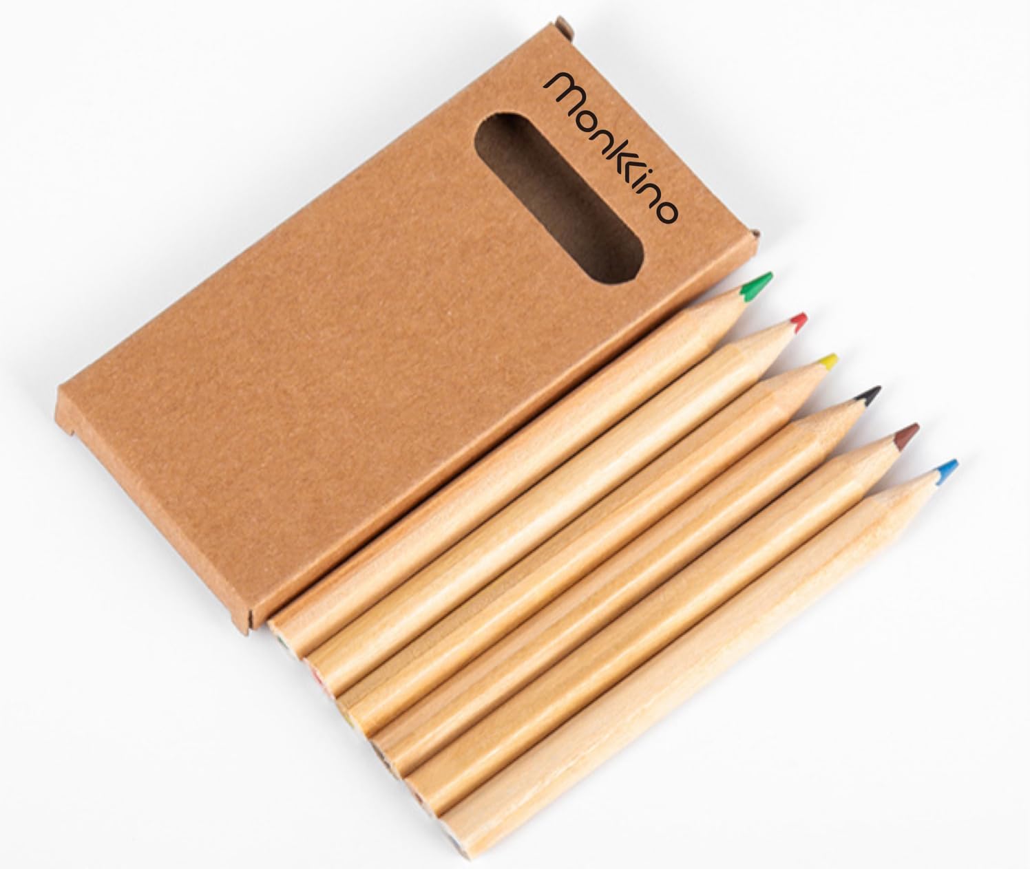 Product image of Pencils for painting and drawing, Mini Colored Pencils Set, Natural Wood, Eco-Craft Paper Box, Art Drawing Supplies, 6 Colors