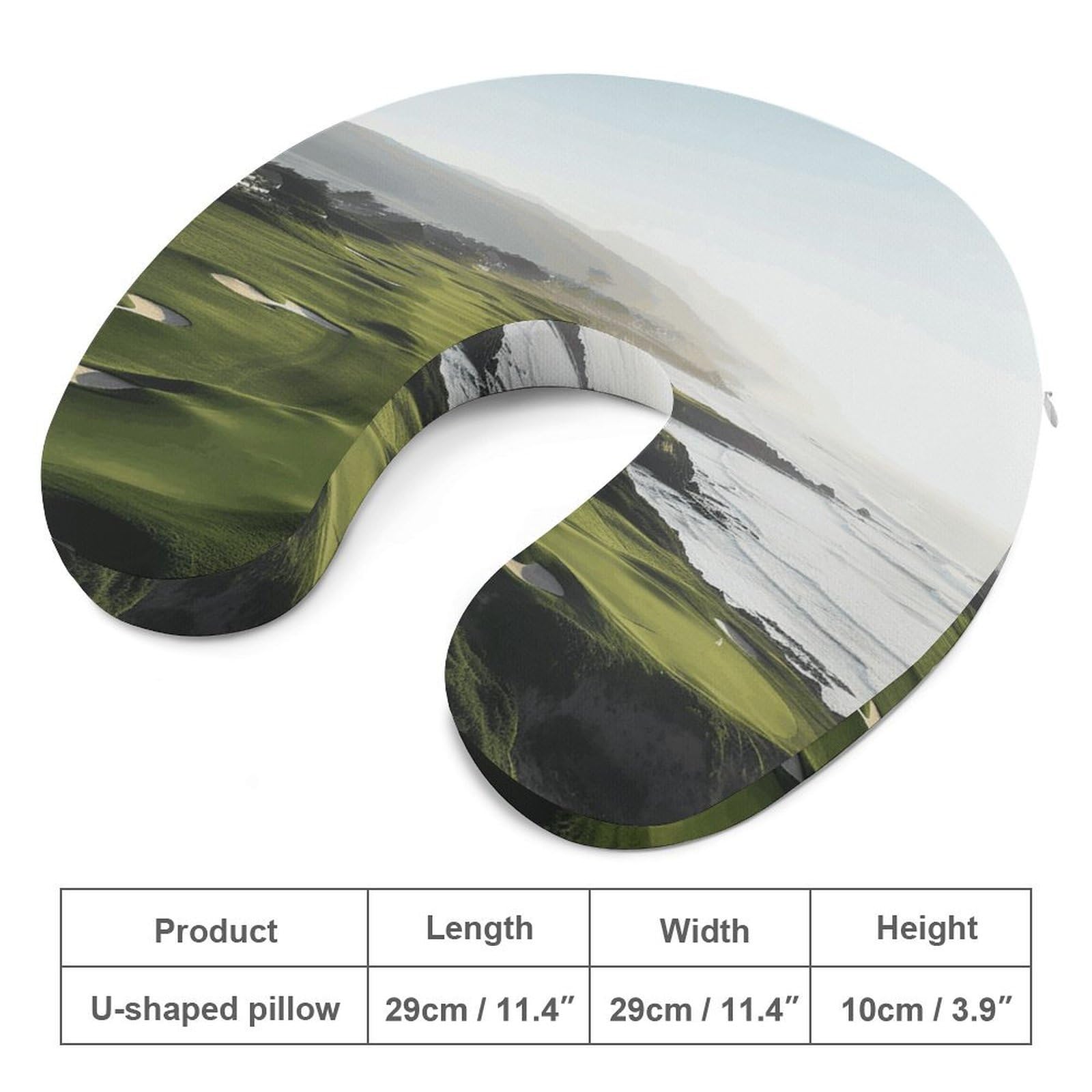 Almohada en forma de U para campo de golf, núcleo de almohada de espuma viscoelástica, cojín, proporciona apoyo para el cuello, almohada de viaje, adecuada para aviones, coches, hogares y