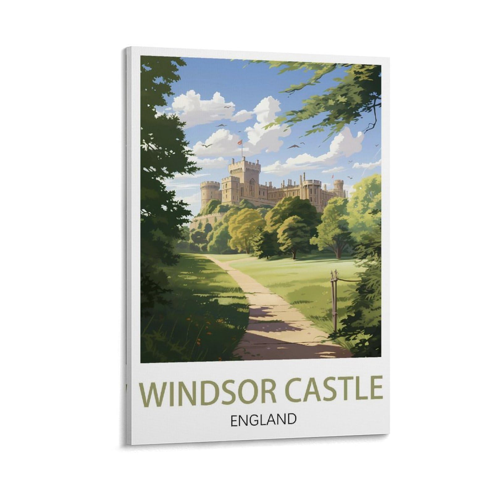 LuaNi Windsor Castle England Vintage Travel Poster 12x18inch(30x45cm) Canvas Art Poster And Wall Art Picture Print Modern Family Bedroom Decor Posters