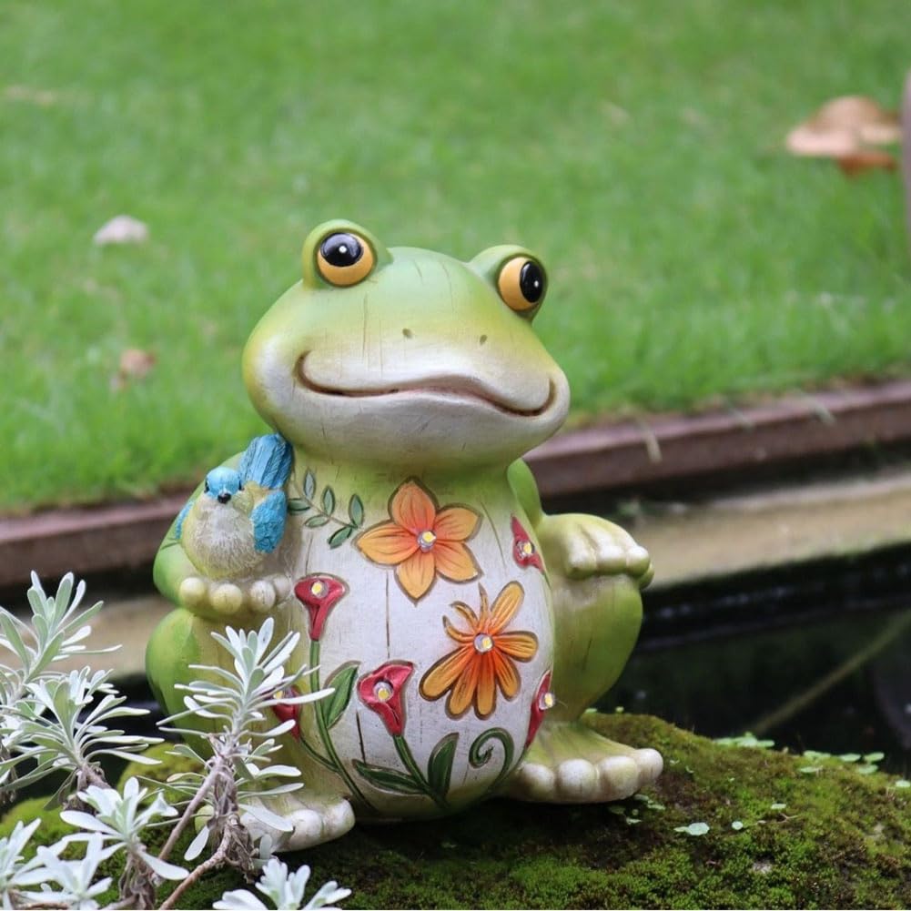 TNSLAND Grenouille Décorative Solaire Avec LED Pour Jardin