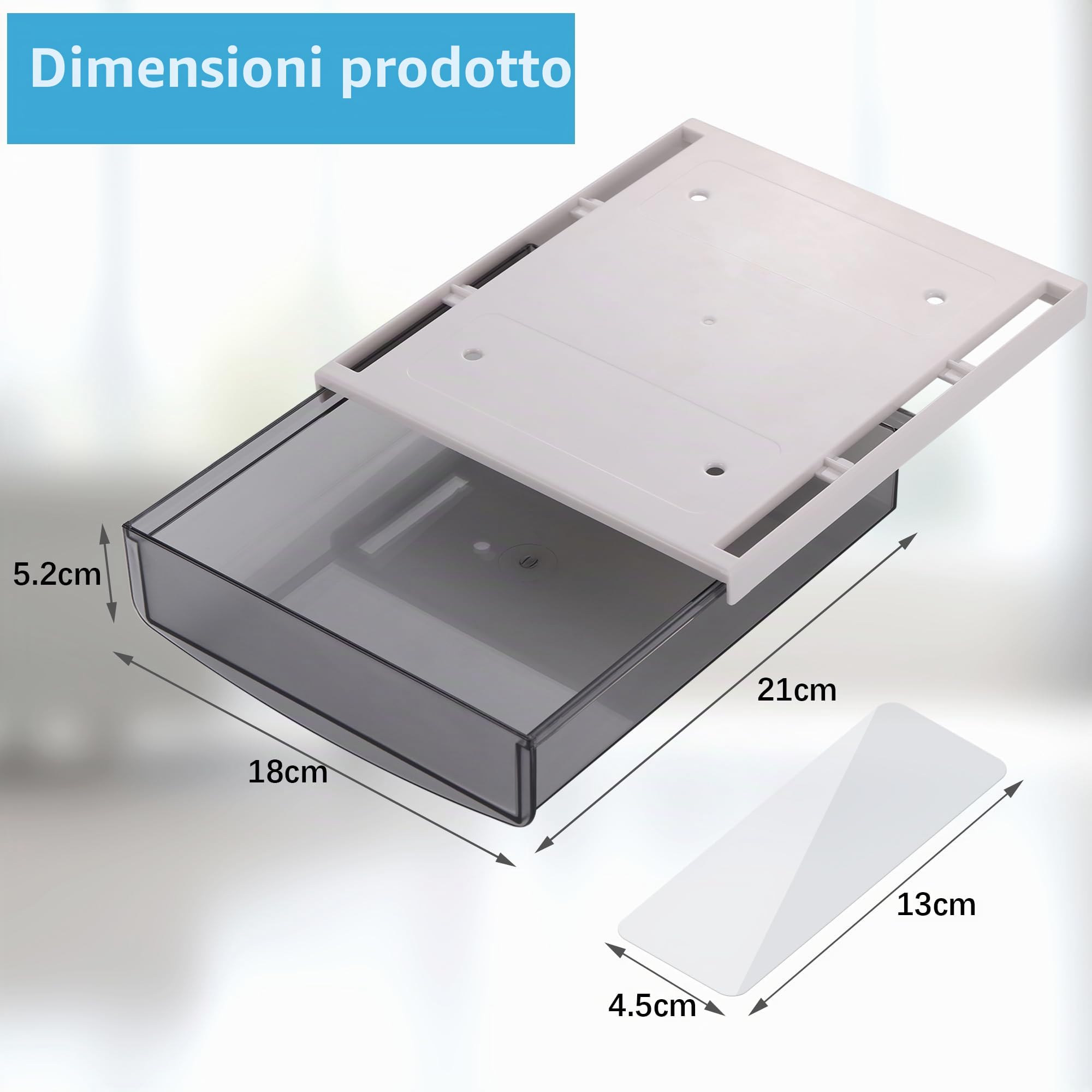 Fentar Cassetto Scrivania Trasparente in ABS, 2 Pezzi, Organizzatore per Ufficio