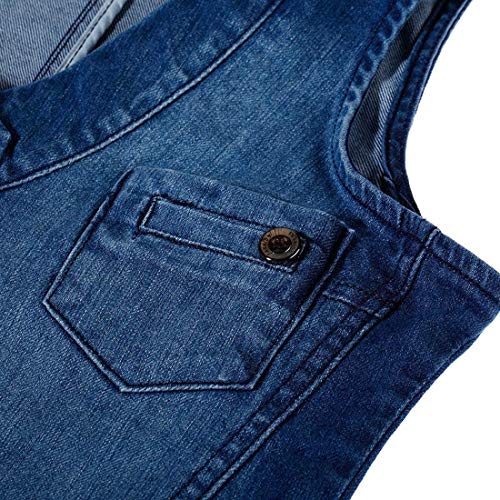Chaleco elástico sin mangas con cuello en V chaleco de botones casual de mujer 4