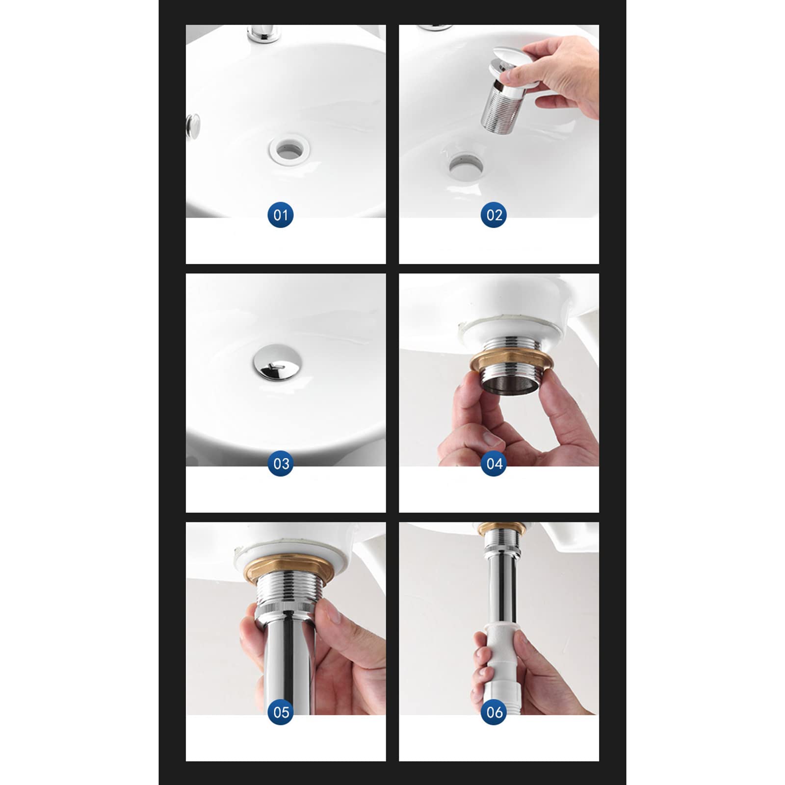 DesagüE Lavabo Universal,Tapon Lavabo Click Clack Universal,Oro Rosa,Tapon Lavabo Universal G1 1/4“,Valvula Lavabo Laton,Valvula Lavabo Universal,Valvula Lavabo Click Clack,Oro Rosa B