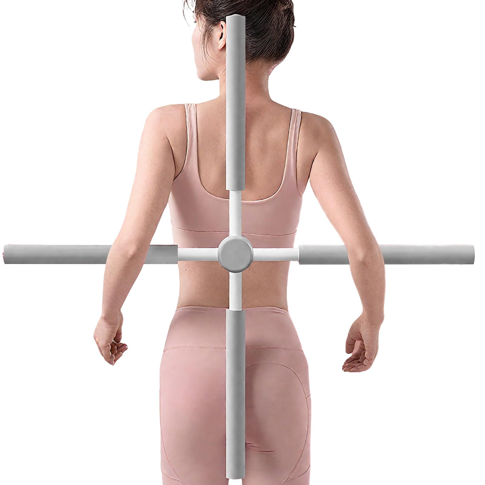 Barre de yoga correctrice de 2025 - Appareil d'entraînement pour la nuque et le dos - Avec noyau en acier inoxydable et mousse - Pour adultes et