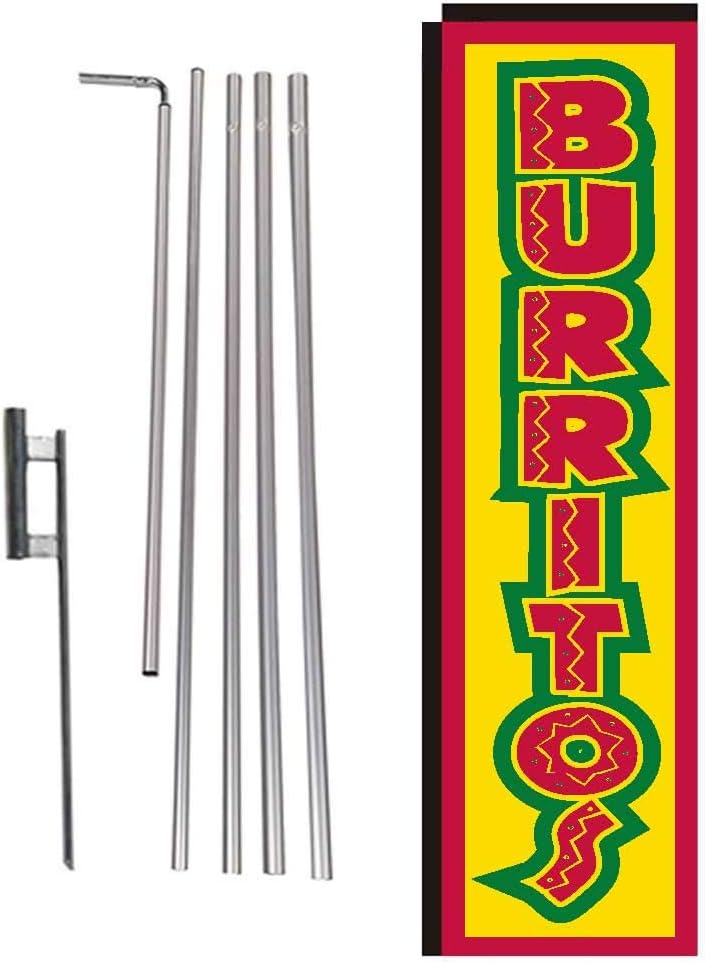Menudo Mexican Restaurant Food Advertising Rectangle Feather Banner Swooper Flag Sign with Flag Pole Kit and Ground Stake