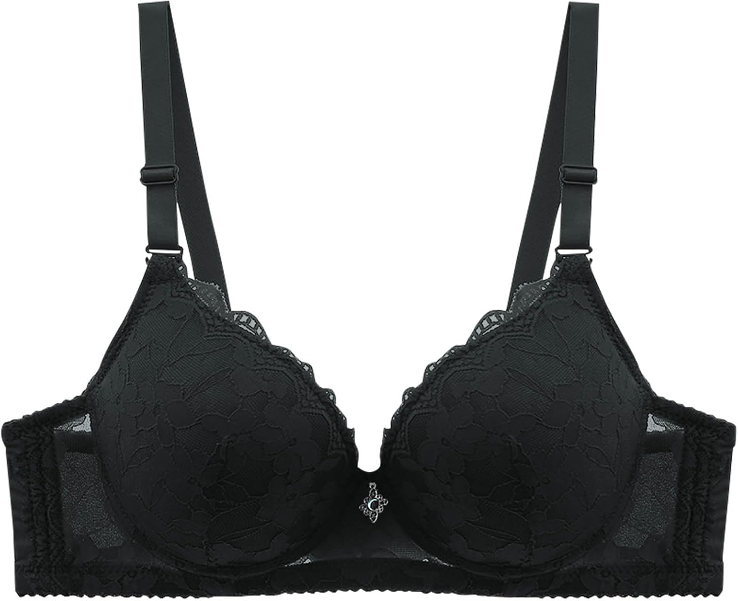 Push Up Lace Bras for Women Underwire Full Coverage Unpadded Plus Size Bra Sexy Minimizers Everyday Lift Up Bralette