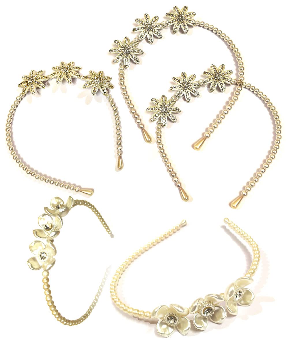 BHARATGAURAV - Hair Accessories Bharatgaurav Pack Of 5 Pearls Beads White Flower Hair Band And Clips Combo For Daily Use By Girl And Women Hair Styling (B08WLR2MFG) Amazon Price History, Amazon Price Tracker