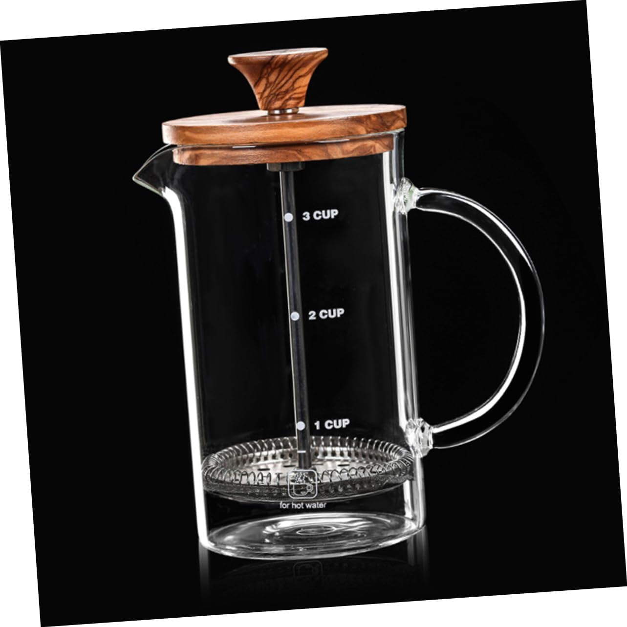 Cabilock 3pcs Convenient Glass Press Pot Practical Milk Kettle Manual Heat-resistant Coffee Maker