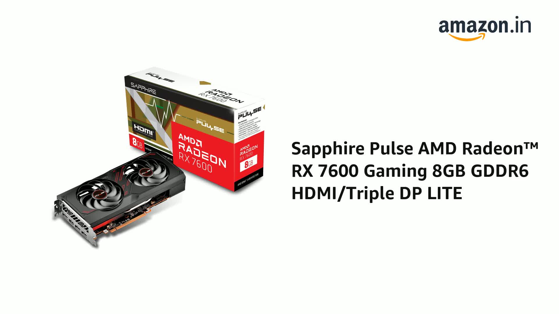 AMD - SAPPHIRE Radeon RX 7600 (2023/12/24購入) Sapphire Pulse Radeon RX 7600 Gaming OC 8GB GDDR6 (11324-01