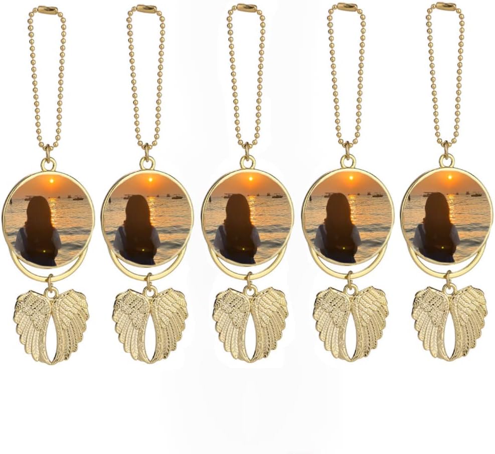 Double-Sided Metal Sublimation Keychain Blanks, DIY Sublimation Printing Blanks for Car Hanging Ornaments, Craft Supplies, Sublimation Ornament Blanks（10 PCS Gold）