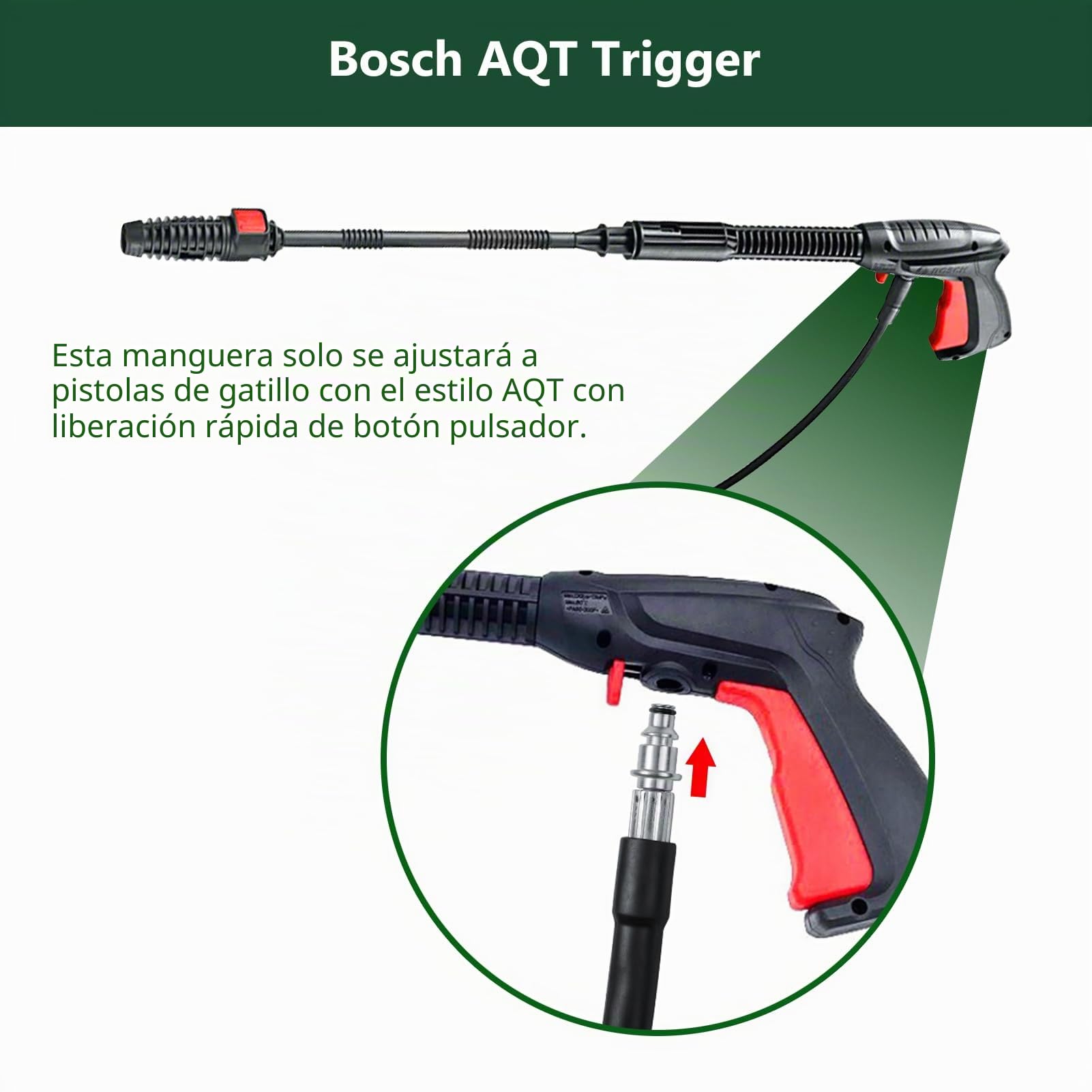 YUET Manguera de alta presión 15M Accesorio para lavadora de alta presión para Bosch AQT Aquatak Negro