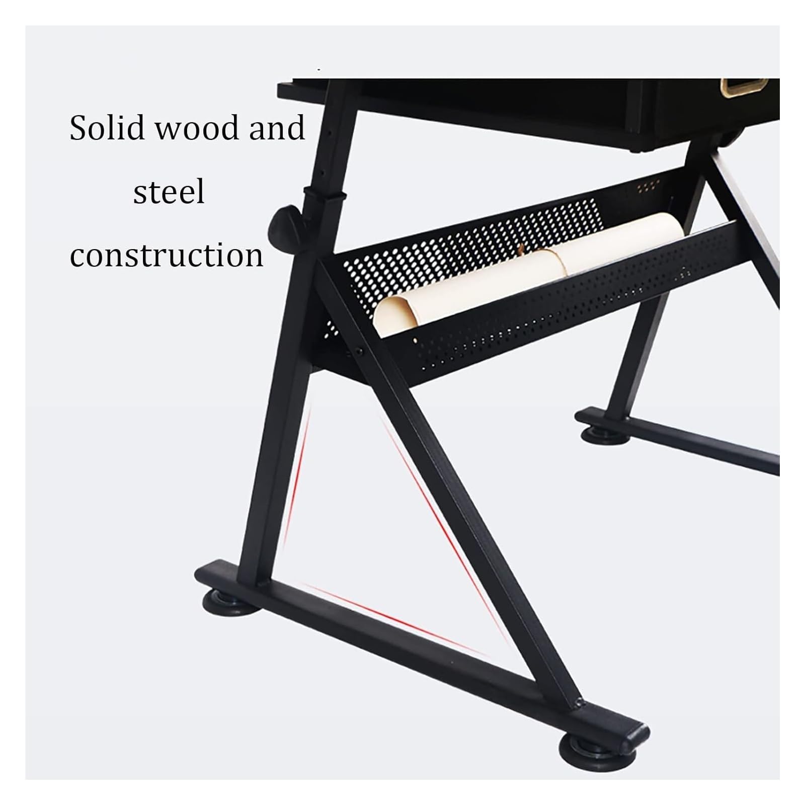 Scrivania da disegno regolabile per architetti, altezza regolabile con piano inclinato, 2 cassetti nella parte inferiore, perfetta per casa, ufficio e postazione di lavoro da disegno