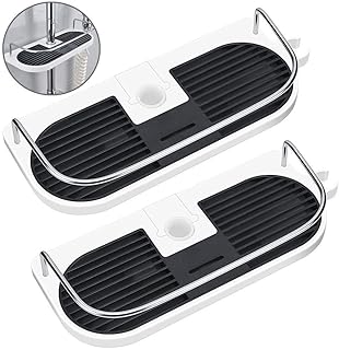 Depory 2PCS Sans Perçage Étagère de Douche pour Rail de Douche - Support D'organisateur de Salle de Bains pour le Shampooing, Adapte le Rail de 19mm - 25mm