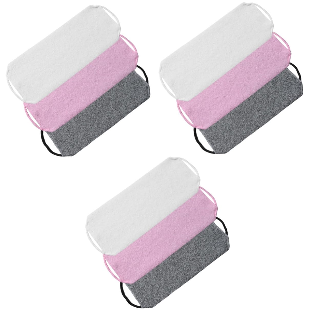 Juego de 3 Toallas Exfoliantes Corporales de Red para La Espalda para Y Baño de Material Resistente 3 Unidades