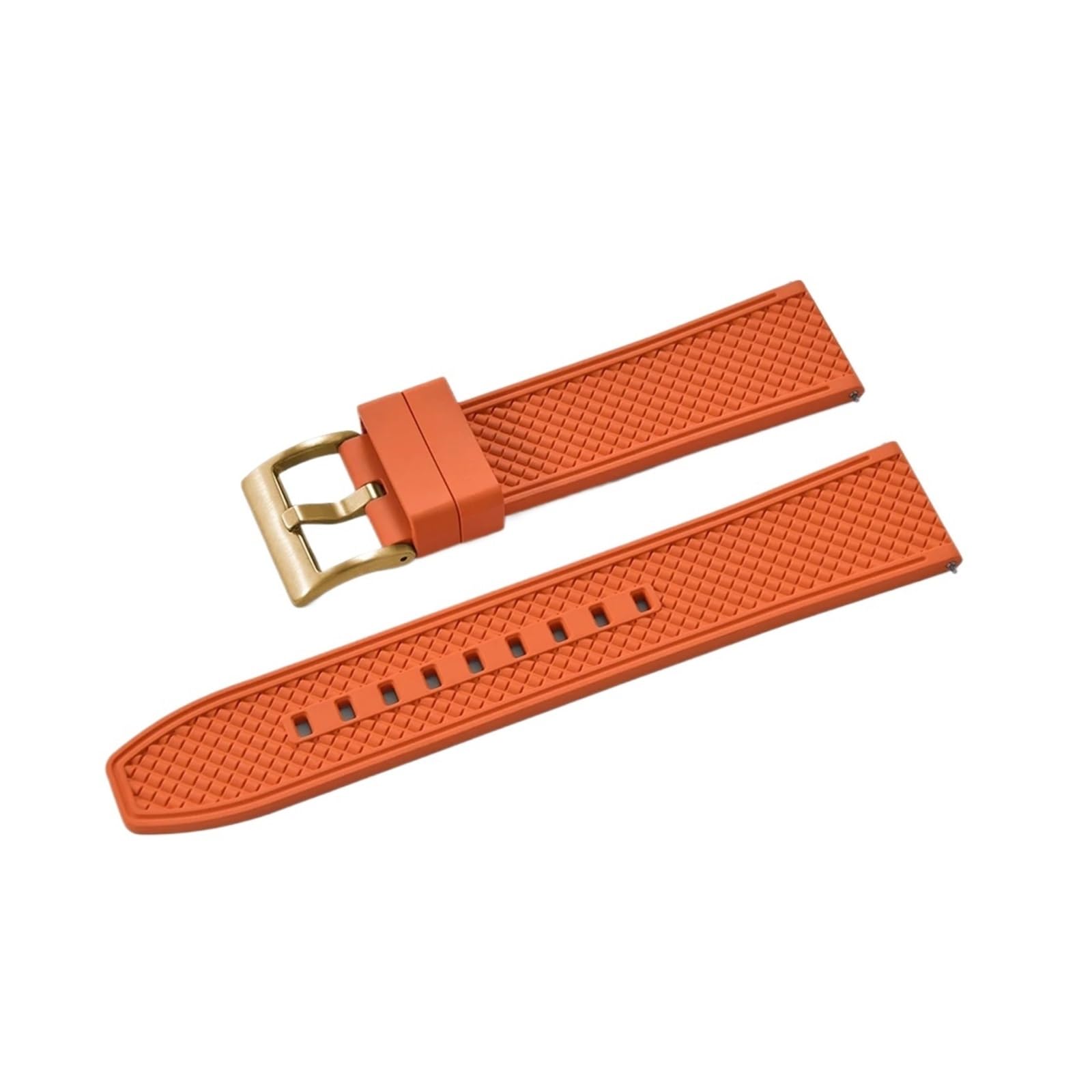 FYYFS Gumowy pasek do zegarka 18 mm 20 mm 22 mm 24 mm Quick Release Watch Band do nurkowania wodoodporna bransoletka (FKM-pomarańczowy 3,24 mm)