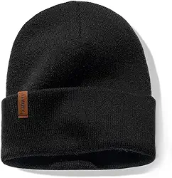 Gorro para homens e mulheres com punho grosso de malha grossa unissex gorro de caveira, Preto, Tamanho Único