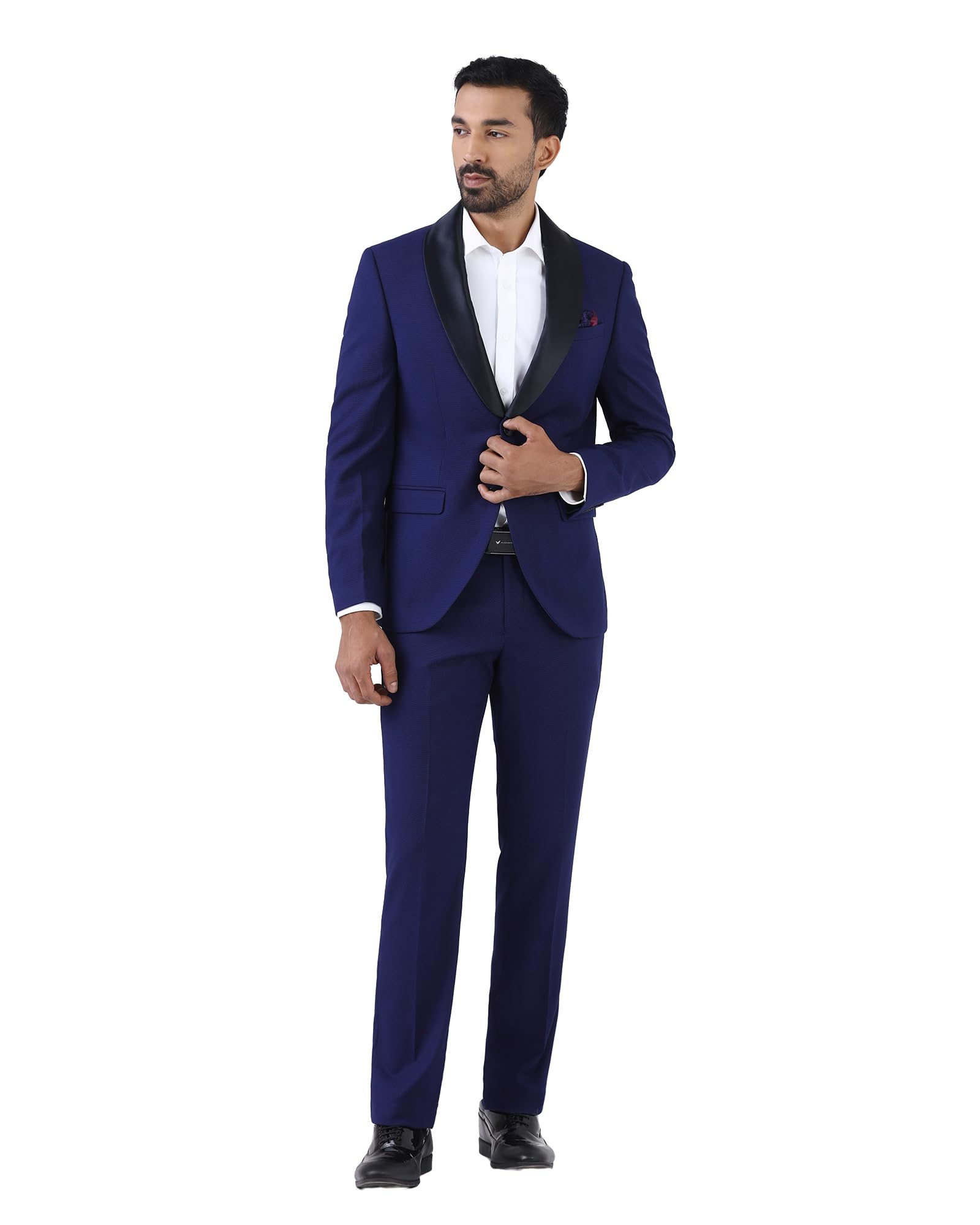 blackberrys Men Dobby Textured Slim Fit Suit | Woven | 2 Button Single Breasted | Flap Pocket-picture-11