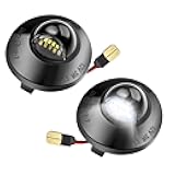 PerfecTech LED License Plate Lights Bright White Rear Bumper Tag Lamp Assembly Replacement Compatible with Ford F150 F250 F350 Super Duty Bronco Ranger Explorer Excursion Truck Pickup