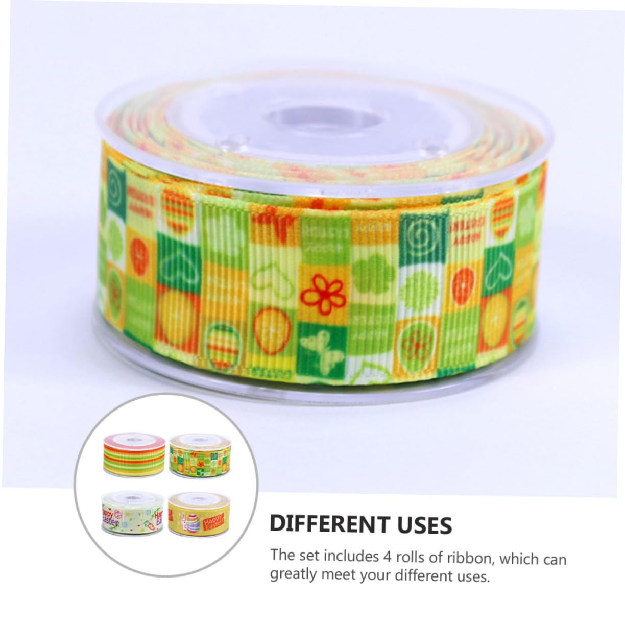 DOITOOL 3 Sätze Osterband Fadenspule Dekoband Ostern Geschenkpakete Diy Zubehör Eincremehilfe Seide Party Frühlingsband Verpackungsband Geschenkband Zum Thema Ostern Polyester 4 Rollen * 3