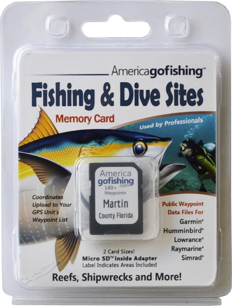 Fishing and Dive Sites Memory Card - Martin County Florida