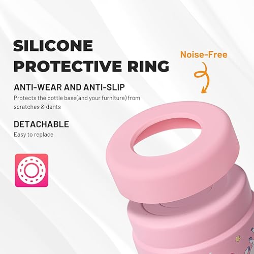 Miniatura 4 de Charcy Botella de agua aislada de 12 onzas con pajilla, botella de agua deportiva con boca ancha, taza térmica de viaje a prueba de fugas, unicornio