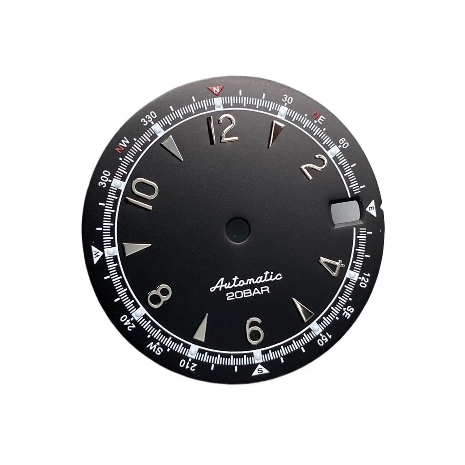 FDCSKINX 28.5mm Watch Dial Vintage Olive Green Luminous For SKX Mod No logo for NH35/4R Movement Replacement(Black Silver Mark)