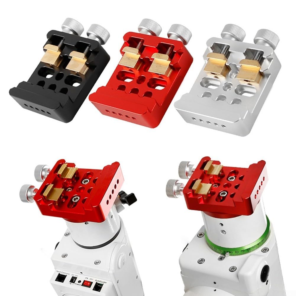 Spelonify Base de montage équatoriale pour télescope astronomique avec alliage d'aluminium durable et système de fixation à double boulon renforcé (argenté)