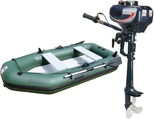 TFCFL Motor fuera de borda, motor fuera de borda de 3.5 HP, motor fuera de borda de 2 tiempos, motor de barco de pesca inflable marino con sistema