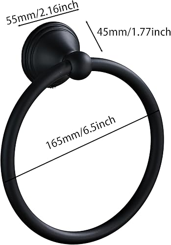 Miniatura 5 de Paquete de 1 toallero negro mate para baño, soporte para toallas de baño de cocina, soporte de pared, almacenamiento resistente, acero inoxidable