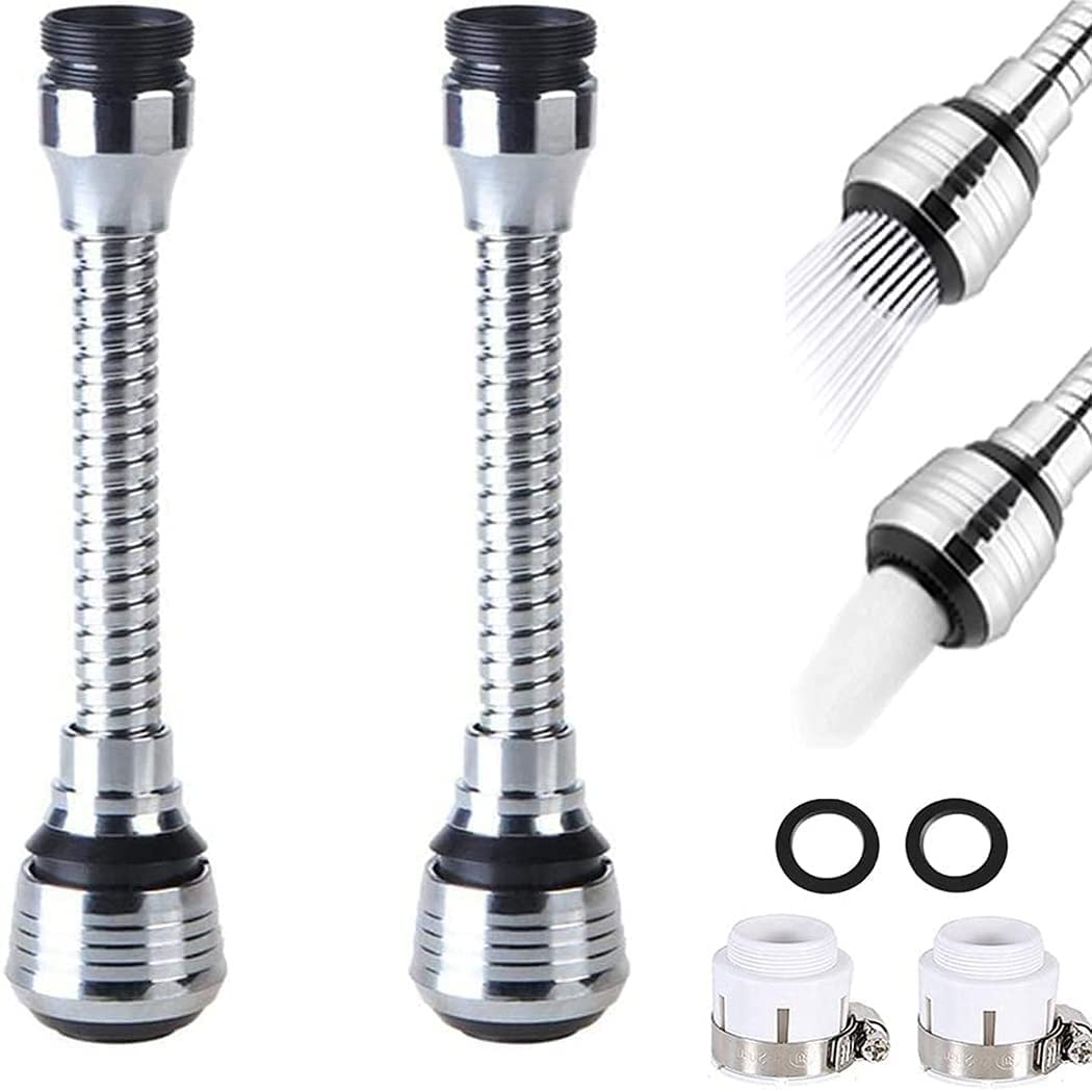 2 Wasserhahn Verlängerungen - 360° Drehbarer Edelstahl-Aufsatz Für Küche & Bad