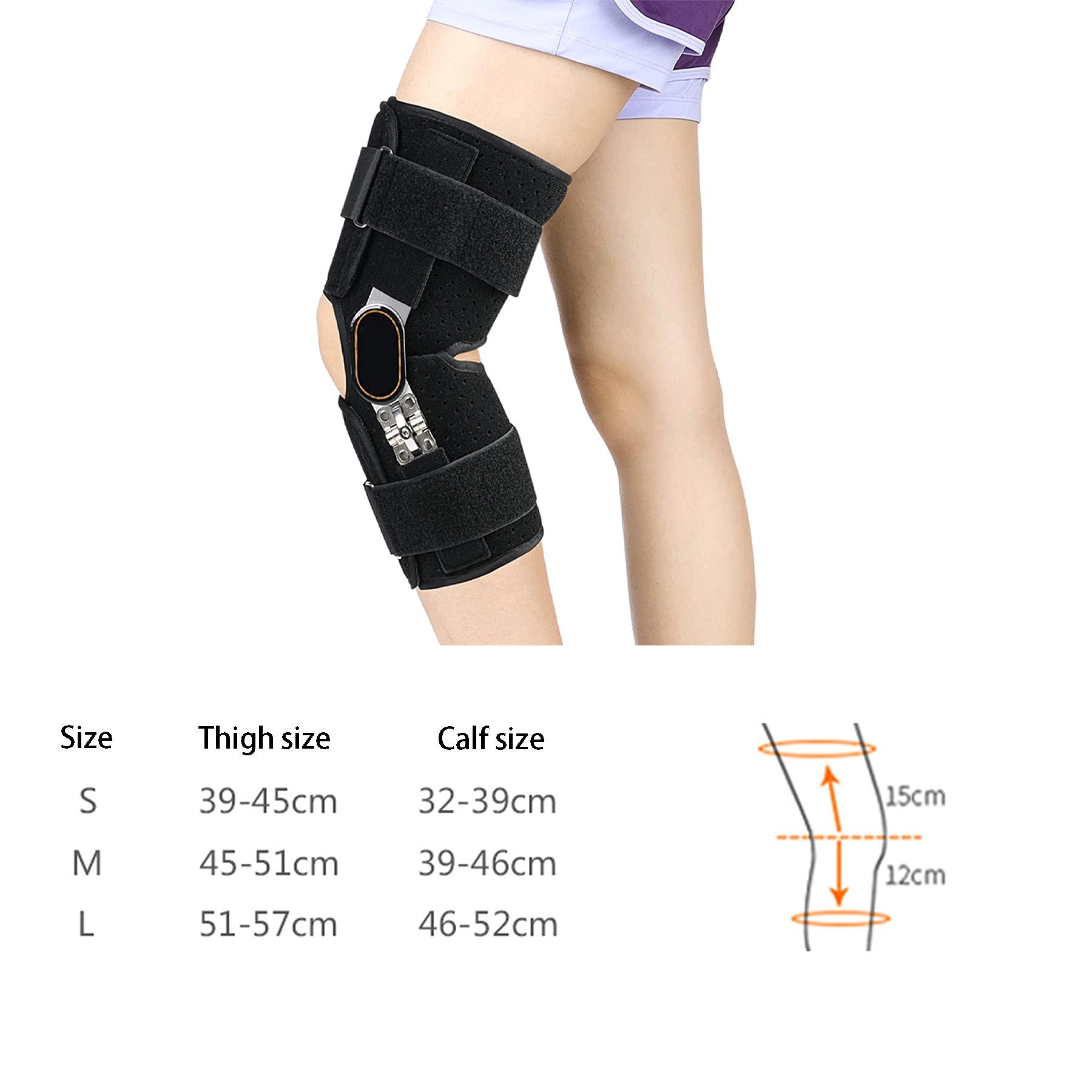 Rodillera ROM con Bisagras Rotura de Menisco PCL Cirugía Recuperación Artritis Reparación de Cartílago Dolor en Las Articulaciones Soporte Medial de La Rodilla para Desgarro,Right,Middle