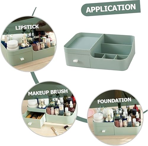 Miniatura 5 de minkissy Caja de almacenamiento de escritorio para el cuidado de la piel, maquillaje, tocador, joyero, organizador de cosméticos, vitrinas de