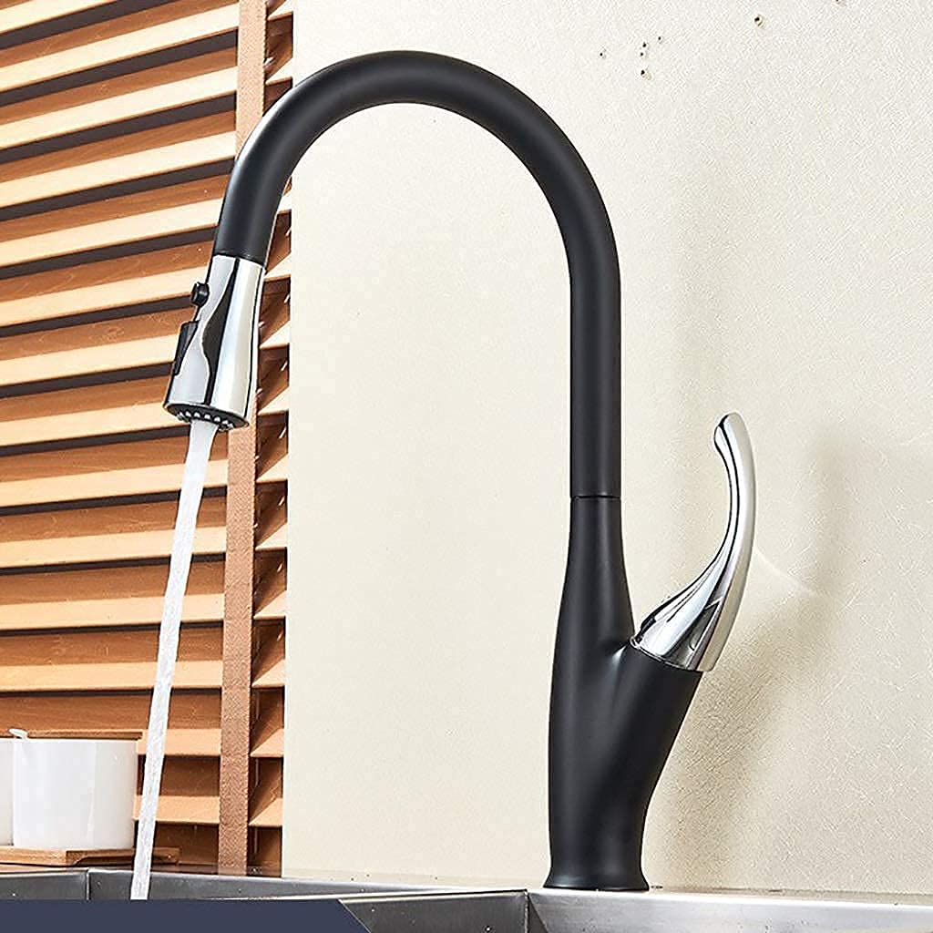 Mitigeur d'eau chaude et froide rotatif 360 avec douchette extractible pour grand évier