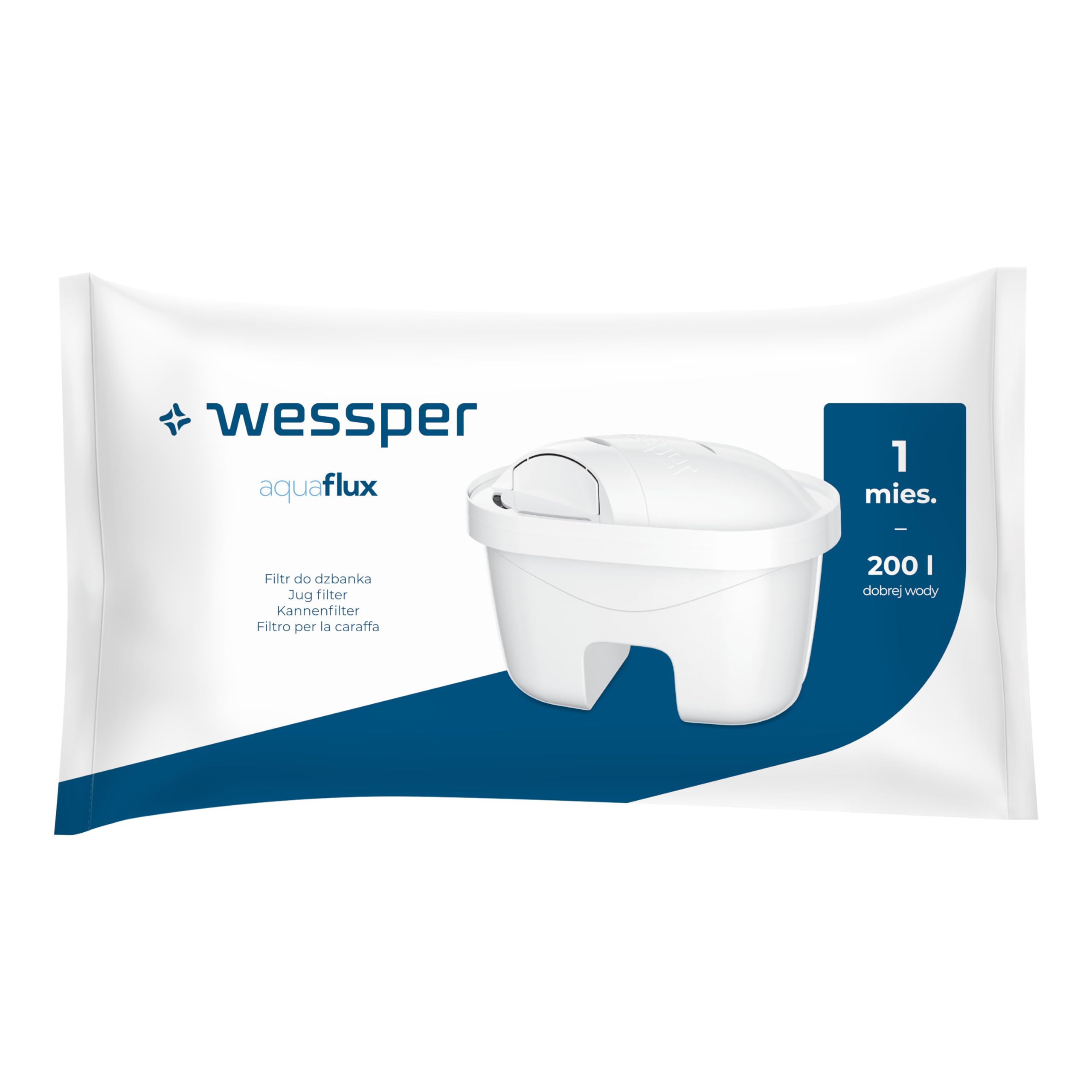 Wessper Waterfilterpatronen, Vermindering van Chloor Set van 4 Stuks | Vervanging voor Dafi Unimax Aquaphor A5 BRITA Maxtra PHILIPS AWP212/10 filter | Waterfilter voor kan