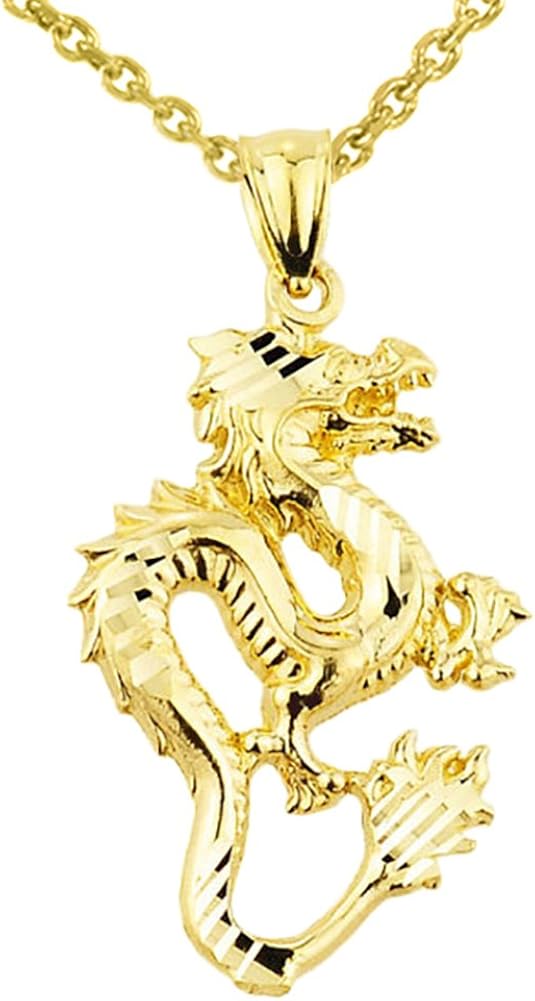 14k Yellow Gold Charm Pendant Necklace 
