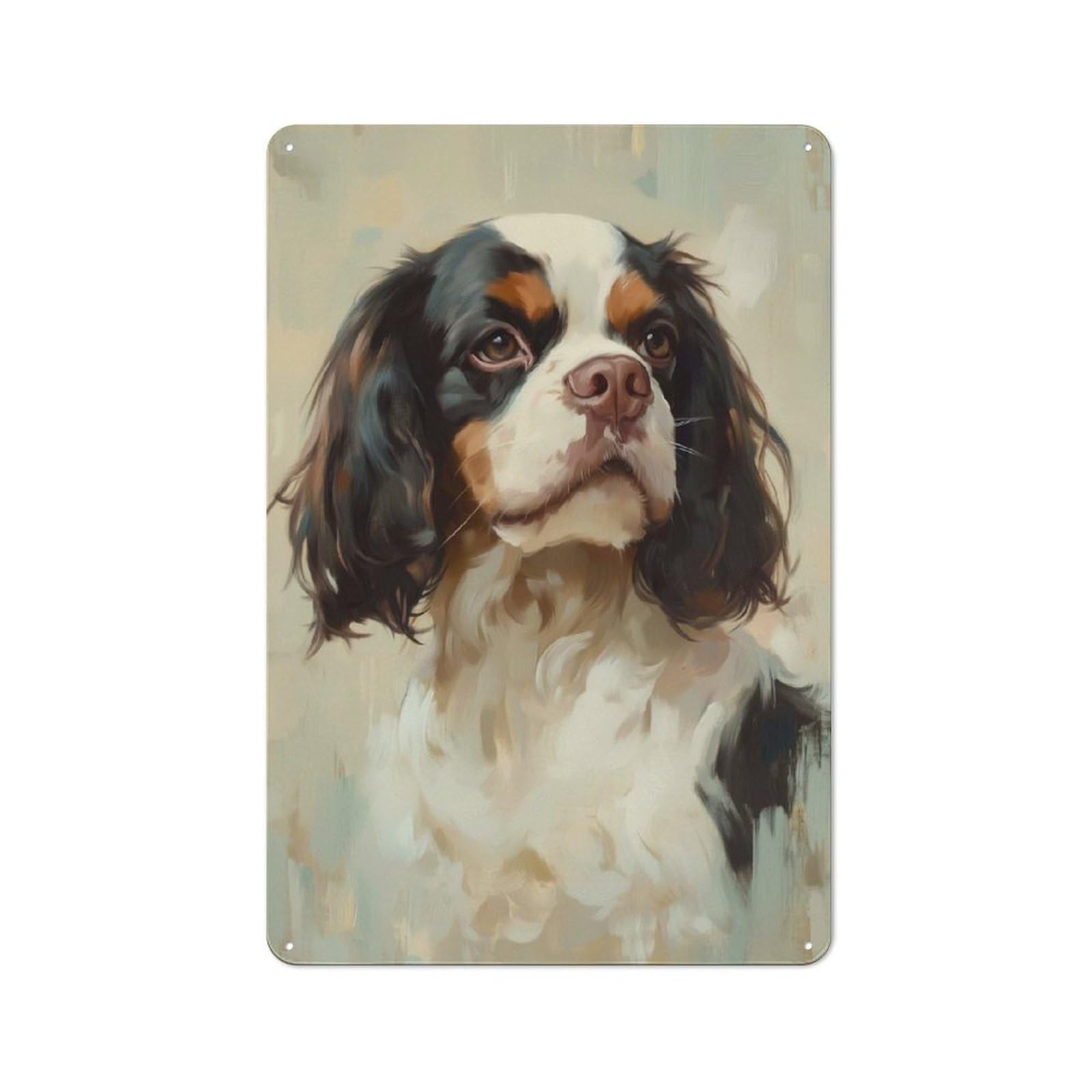 Junmoney Cavalier King Charles Span Retro Kitchen Metal Sign 30X20cm Featuring Bistro Wall Plaque For Restaurant, Kitchen, Counter Or Breakfast Nook