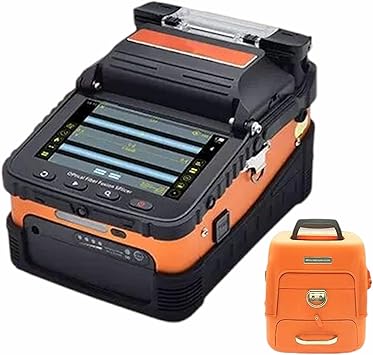 Optical Fiber Welding Splicing Machine, Automatic Fiber Optic Fusion Splicer Kit - LED Lighting, Core Alignment with 6 Motors Fiber Splicer Machine for Cable Splicing Projects