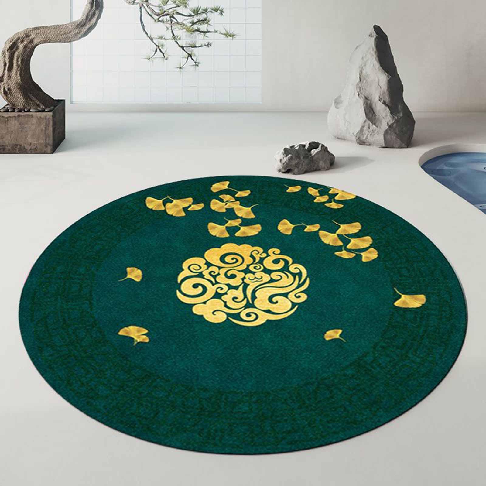 Tapis contemporains pour Chambre à Coucher Vert émeraude doré 60cm 80cm 100cm 120cm 140cm 160cm 180cm 200cm Tapis Extra Large Salon vestiaire