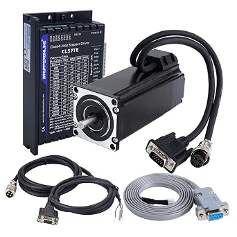 STEPPERONLINE 1 Axis Stepper CNC Kit 3.0Nm424.83oz.in Encoder 1000PPR4000CPR Nema 23 Closed Loop Stepper Motor & Driver 0.5-7.0A 24-50VDC & Cables