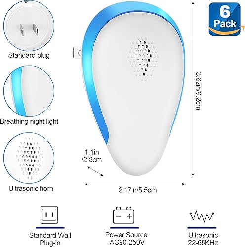 Miniatura 4 de Repelente de roedores mejorado 2025 para interiores, paquete de 6 repelentes de ratones, trampas para cucarachas en interiores para el hogar,