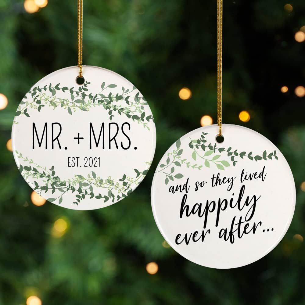 1st Christmas Married Ornament 2022 Mrs And Mrs Amazon.com: Mr. & Mrs. Wedding Christmas Ornament 2022 Botanical First  Christmas Married : Home & Kitchen