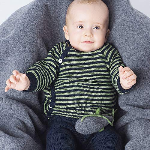 Ecoable Baby Long Sleeve Thermal Cardigan Sweater, Organic Merino Wool, Boys And Girls Sizes 3-24 Months (Eu 86-92/12-18 Months, Grey) #TOP4
